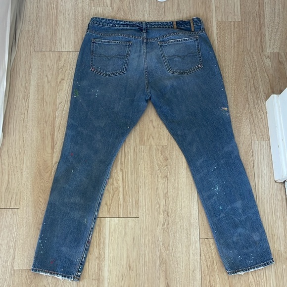 Unique Polo Ralph Lauren distressed , stitched and paint splatter jeans. Size 31 - Picture 5 of 13